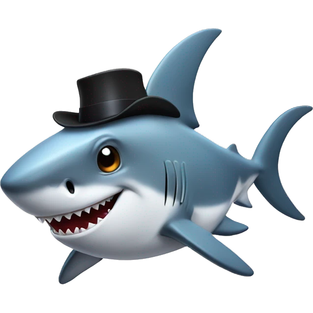 shark with tophat emoji