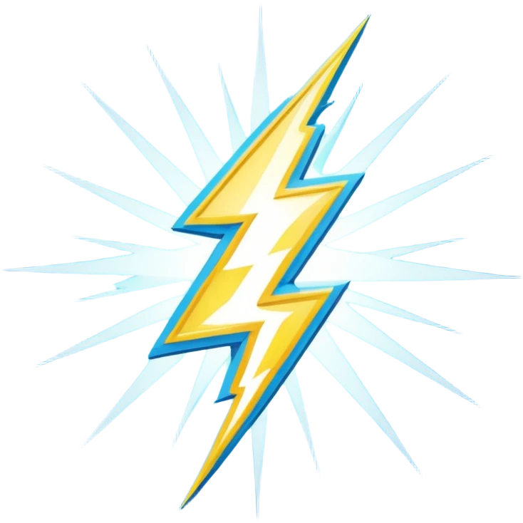 A lot of light blue rays lightnings emoji