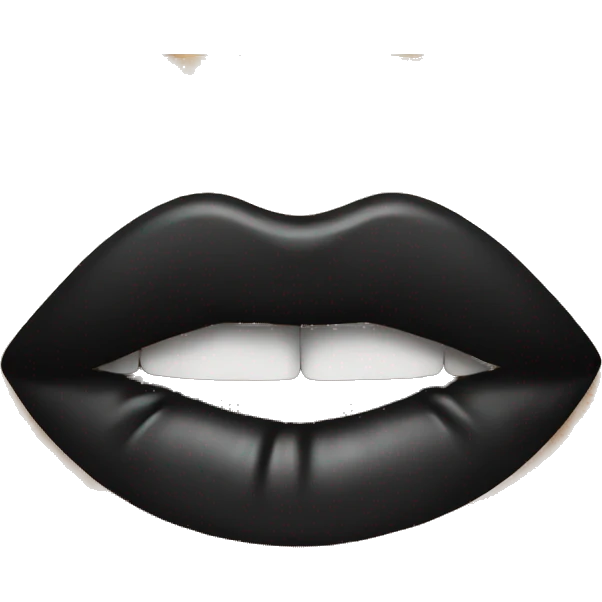 Black lipstick kiss mark emoji