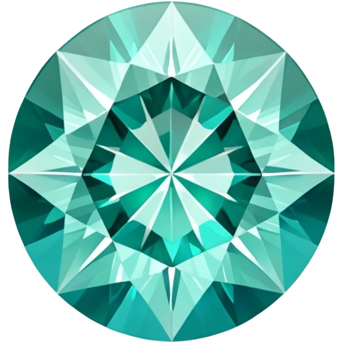 Precision round cut grandidierite gemstone with aqua blue-green color and gleaming facets emoji