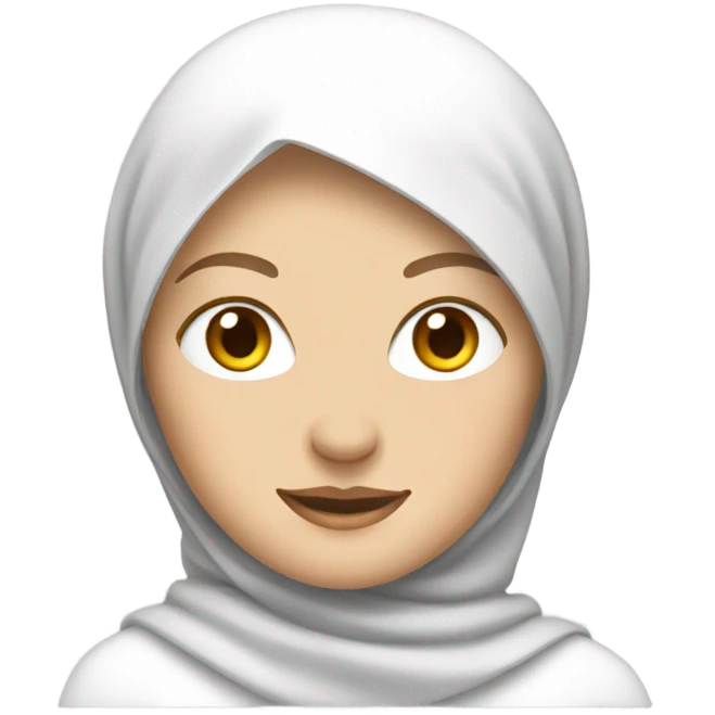 White women with white hijabi driving a car emoji