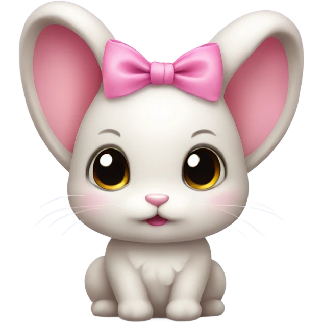 cute bunny with pink bow emoji