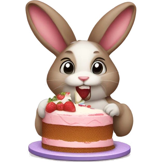 Bunny eating cake  emoji