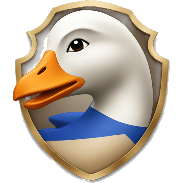 Logo of goose with shield as background emoji
