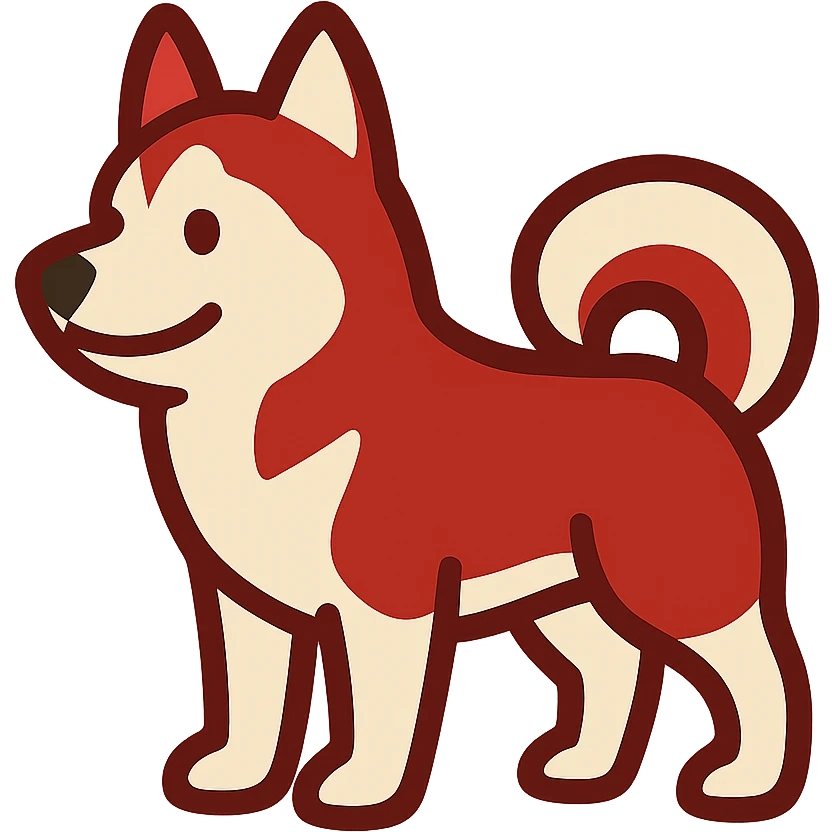 twitter emoji style red siberian husky emoji