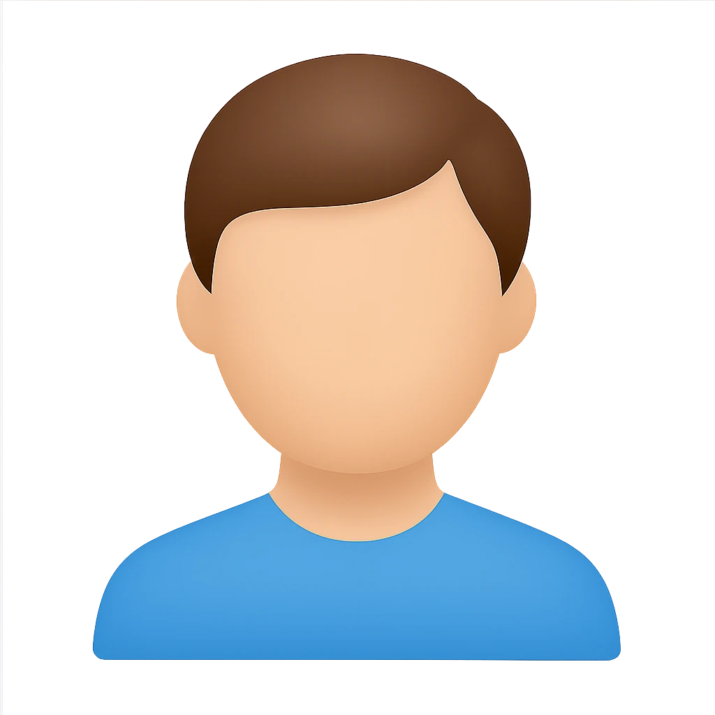 bust icon of a person with brown hair, colorful icon style emoji