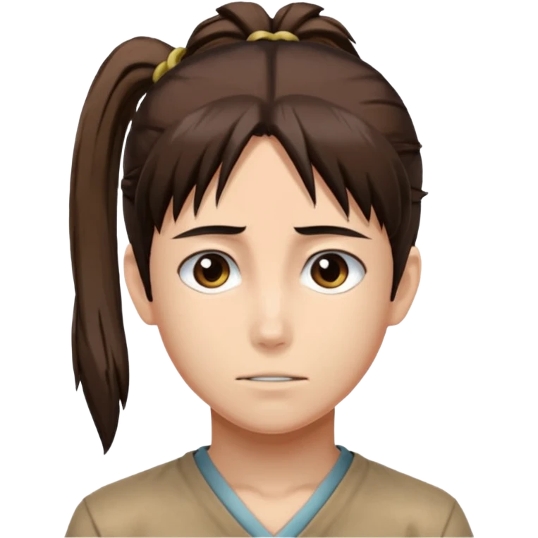 eren jeager with hair of pony tail emoji