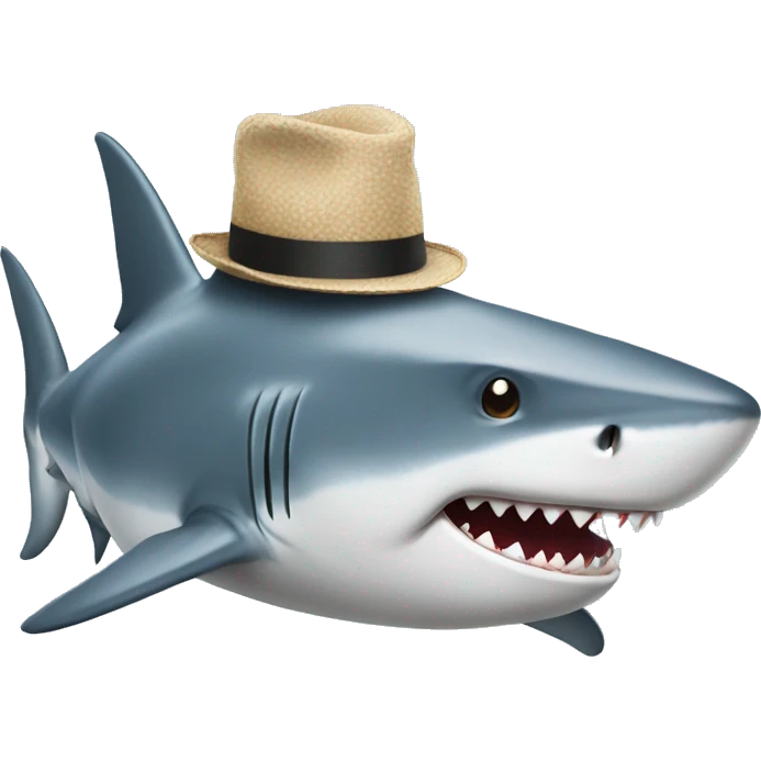 shark with hat emoji