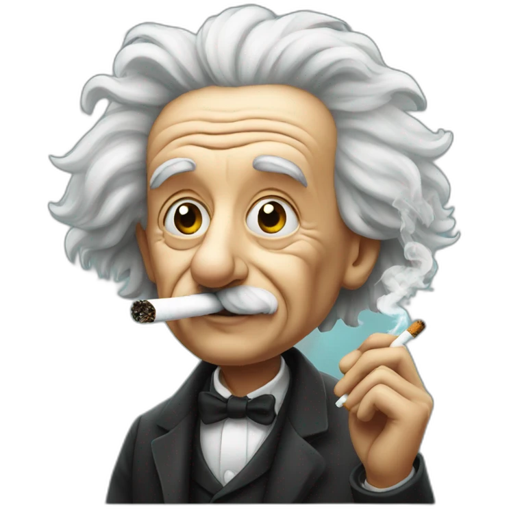 Einstein smoking a cigarette emoji