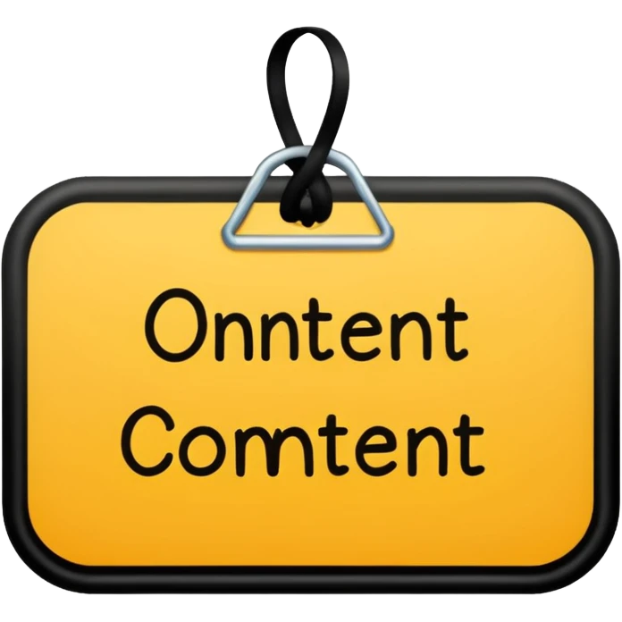 Remove the lowercase c, hand-drawn outlined name tag with the text 'CONTENT' emoji