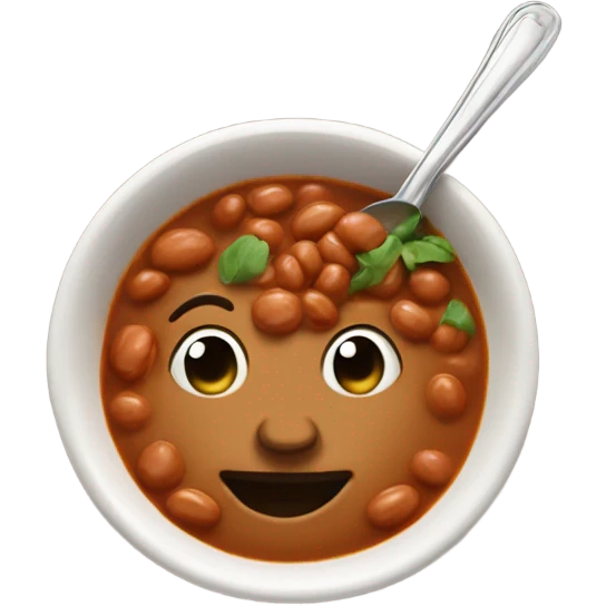 a spoonful of pinto bean soup emoji