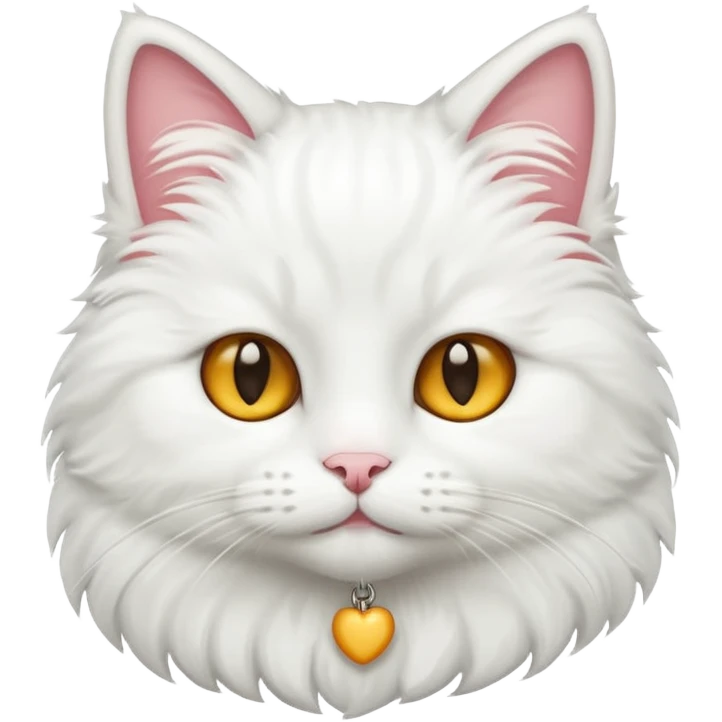 A cute white fluffy cat emoji