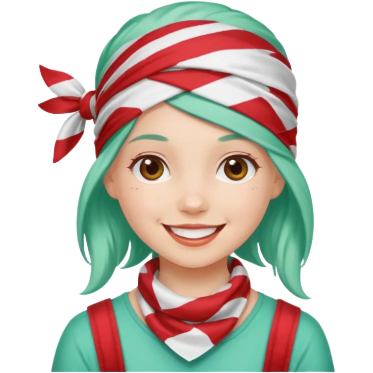 girl with peppermint hair and bandana emoji