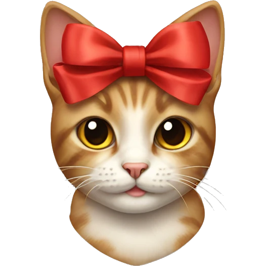 cat with a red bow emoji