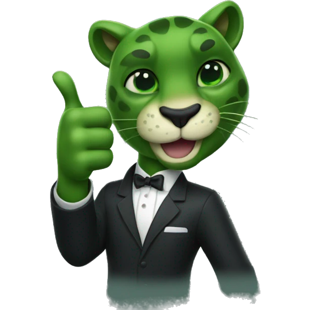Green panther formal thumbs up emoji