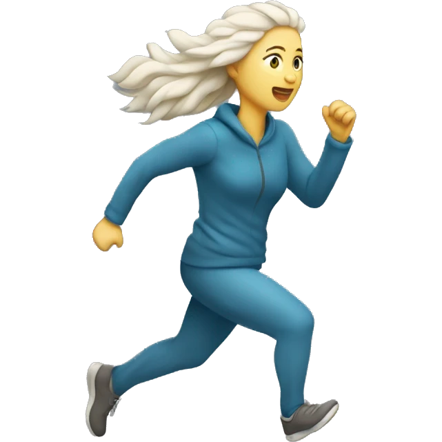 winter solstice white woman running emoji