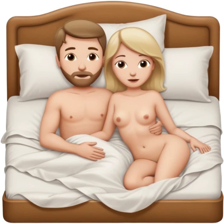 White Man and white woman having sex naked doggy style sex position emoji
