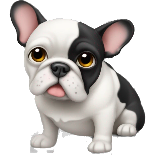 bouledogue français noir et blanc emoji