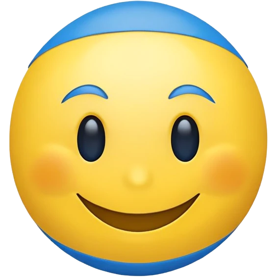 Ukrainian smiley face with blue and yellow colors of the Ukrainian flag emoji