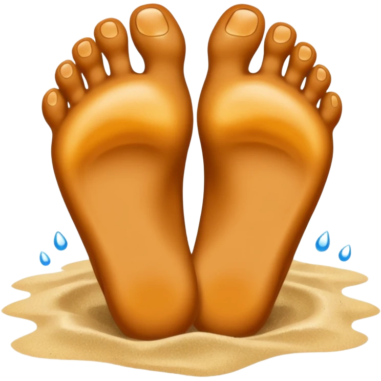 two feet on beach sand emoji