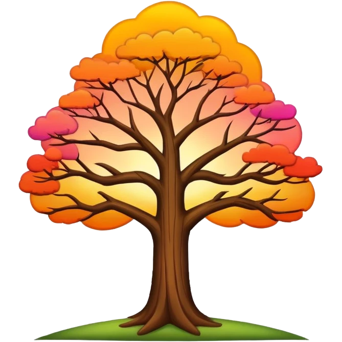 Sunny and tree, sunset  emoji