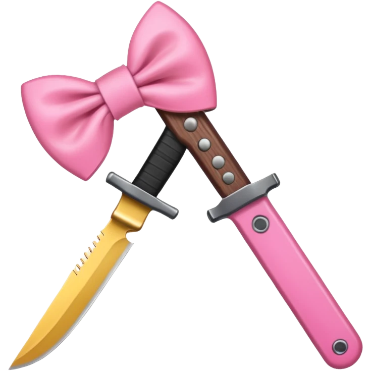 Pink bow knife emoji