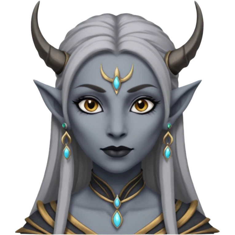 ESO female daedra, lashes and earrings, gray skin emoji