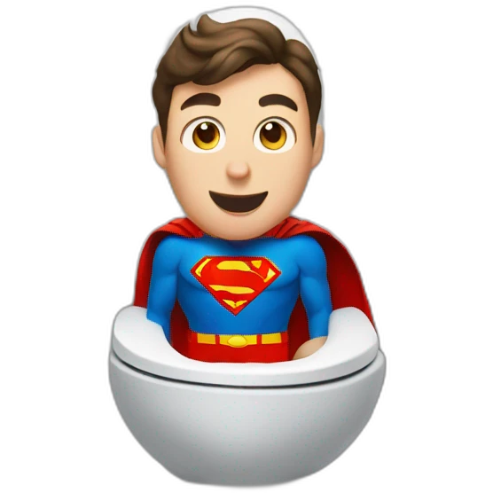 Superman in toilet emoji