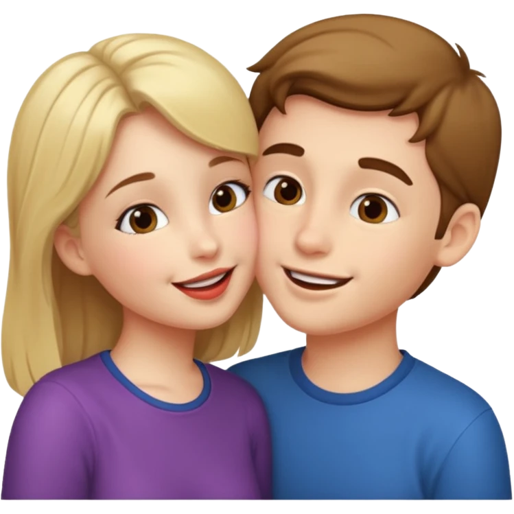 Girl kiss boy emoji
