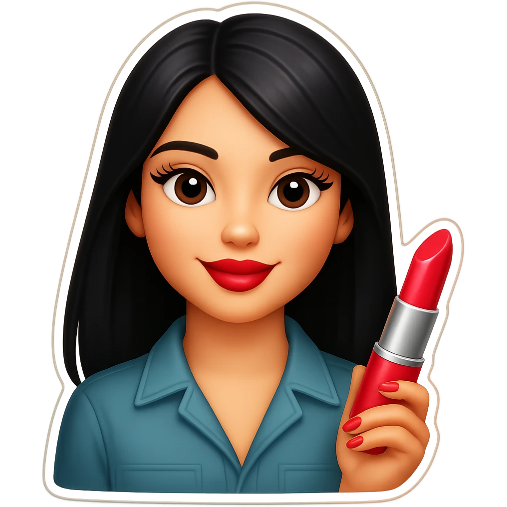 Make the same emoji but with long hair, keep the style and expression, with no background emoji