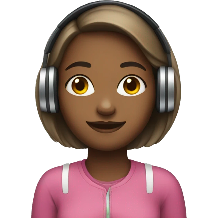 Girl with headphones on emoji