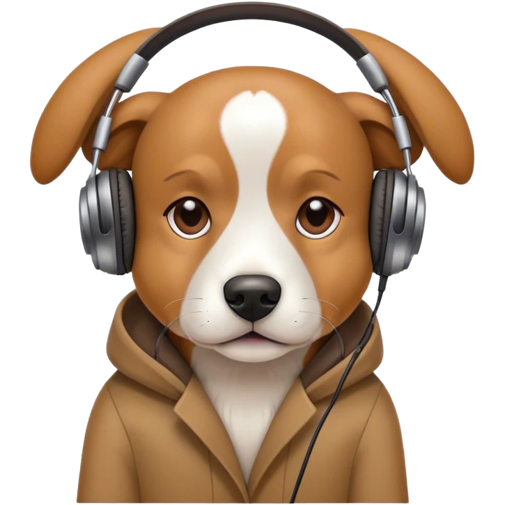 dog with headphone emoji