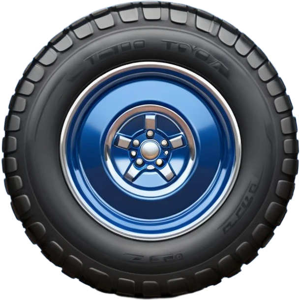 Chrome Tractor tires on glossy dark blue 2025 Toyota 86 off road rally car  emoji