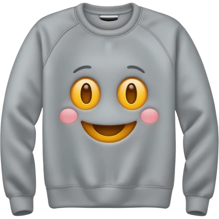cozy sweatshirt with a happy face, emoji style emoji