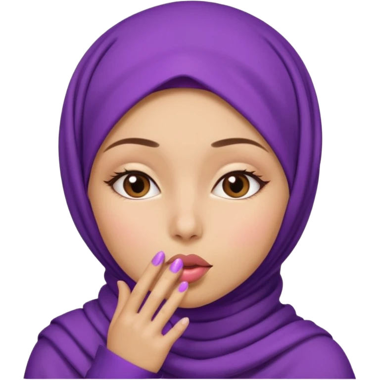 purple hijab girl sending a kiss emoji