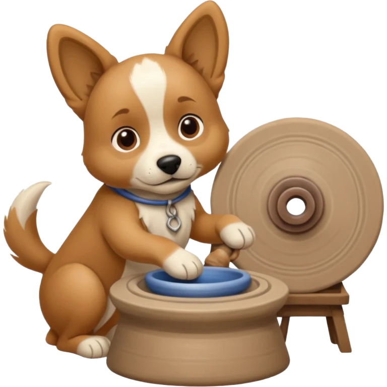 A dog behind Pottery wheel emoji
