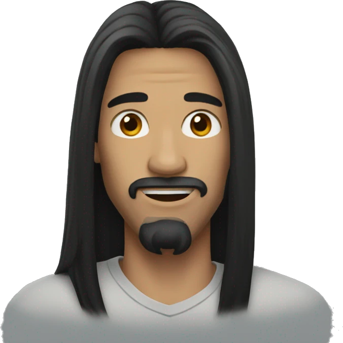 Man with long black hair emoji