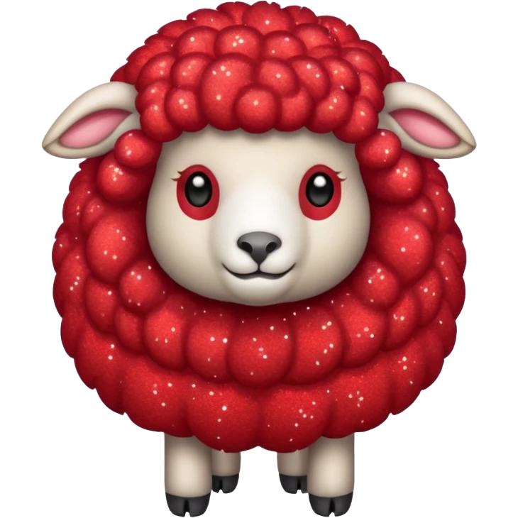 red glitter sheep emoji
