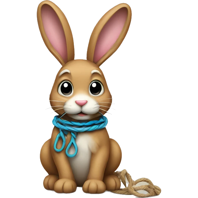 roped up bunny emoji