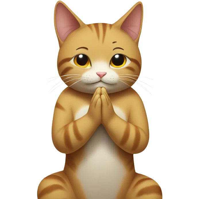 Thankful cat praying emoji