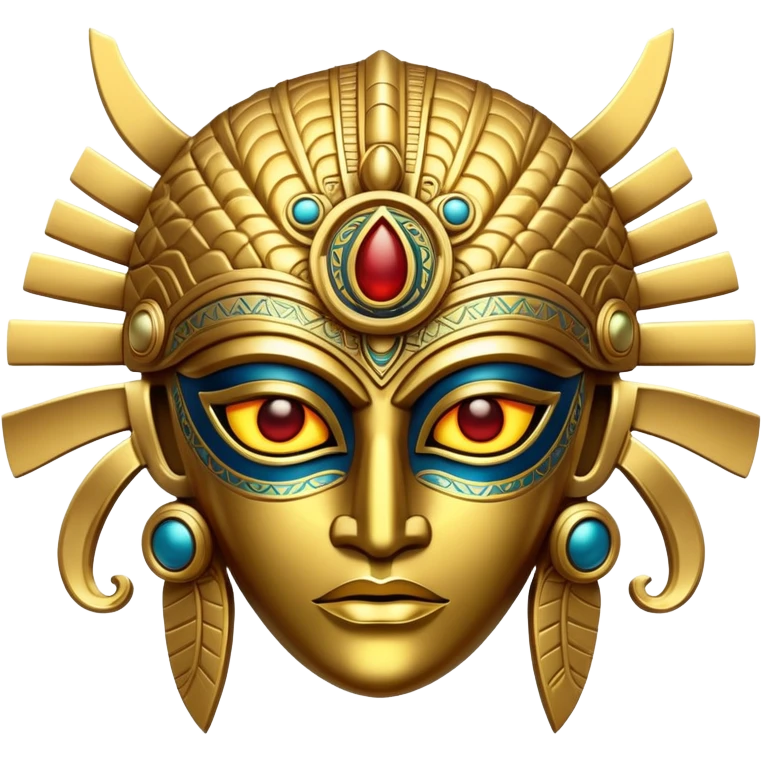 golden Anunnaki mask with glowing eyes emoji
