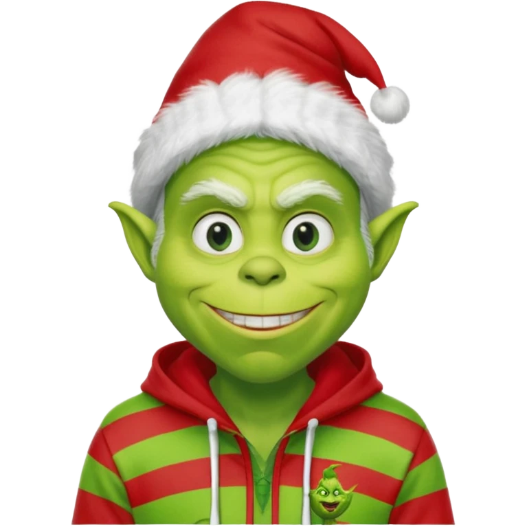 Create an avatar of white european male in hoodie with ``BST`` letters on it. make him look like grinch from movie emoji