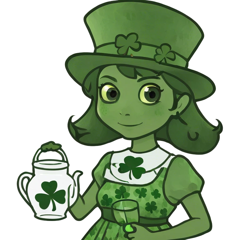 St Patrick’s day girl holding jug emoji