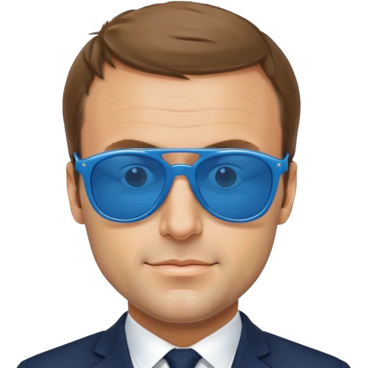 Emmanuel macron with blue sunglassesEmmanuel macron with blue sunglasses emoji