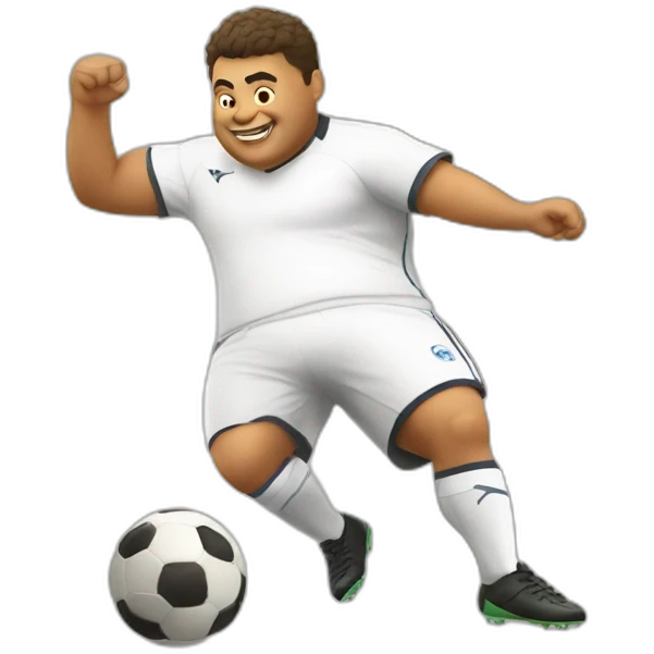 fat soccer player kicking emoji