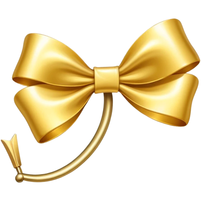 Golden bow with long length long ends  emoji