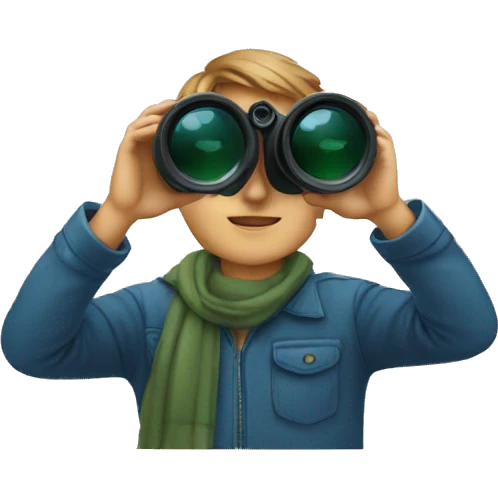 kid looking through binoculars emoji