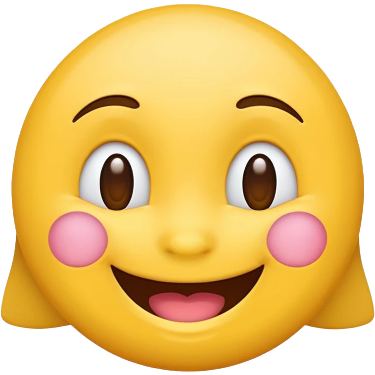happy emoji with rosy cheeks, wide grin, classic emoji style emoji