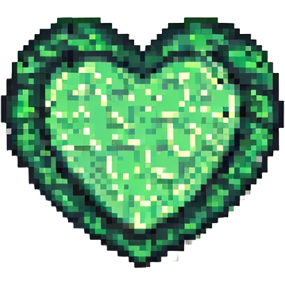 A black and green heart, cute and expressive emoji
