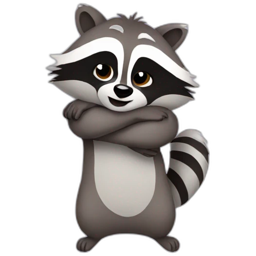 racoon emoji hug emoji